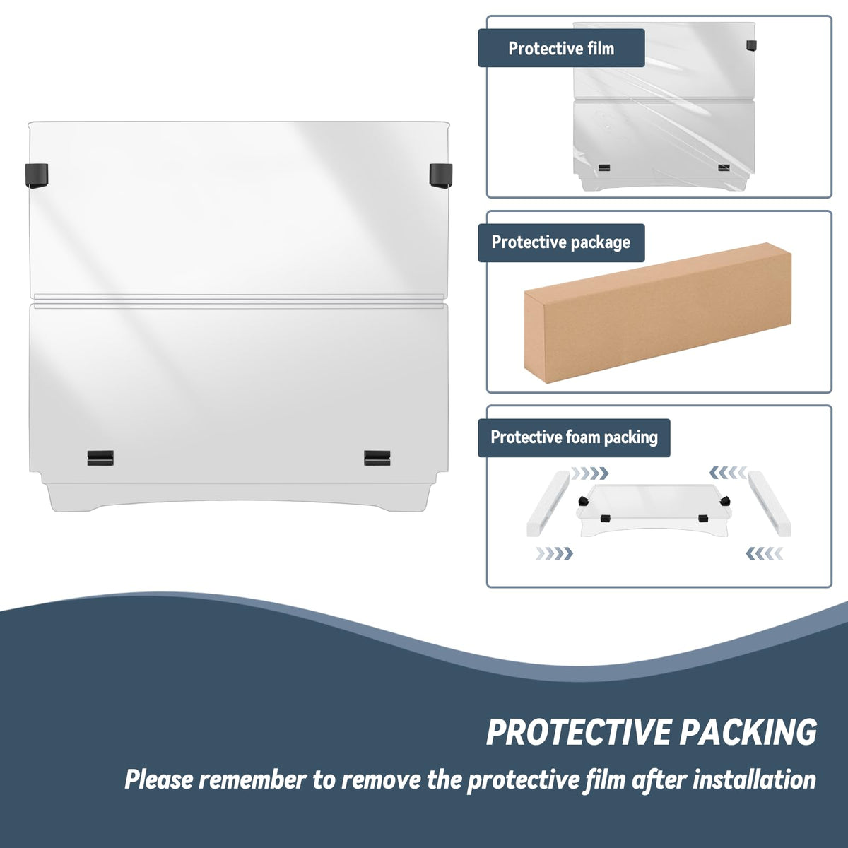 Protective film removal reveals pristine clear surface