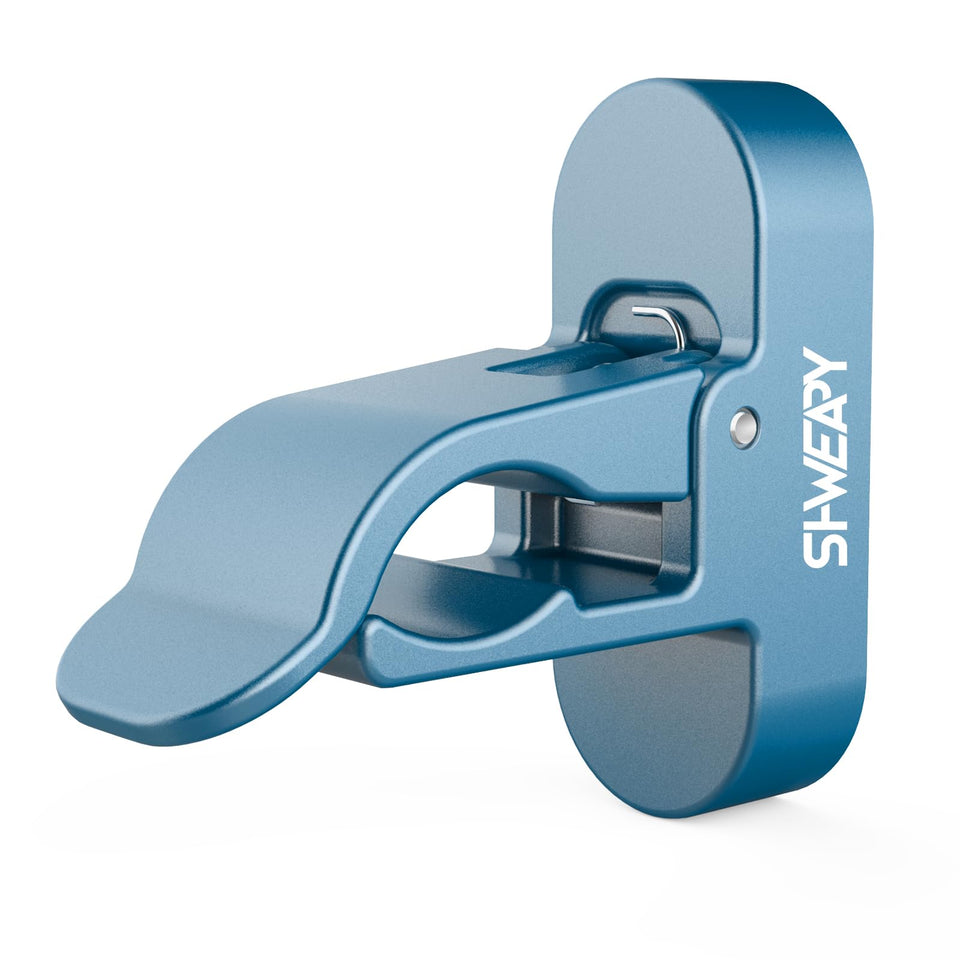 SHWEAPY magnetic golf holder clip with blue finish keeps items within reach during play