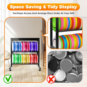Sidasu 2-Tier Disc Golf Rack with filament spools demonstrates versatile storage for hobby rooms.