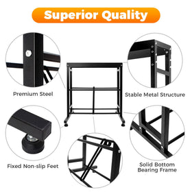 Sidasu 2-Tier Disc Golf Rack full capacity demonstrates 80+ discs stored neatly.