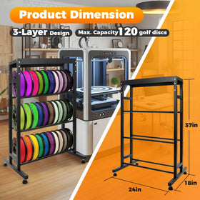 Sidasu 3-Tier Disc Rack side view with a sturdy frame