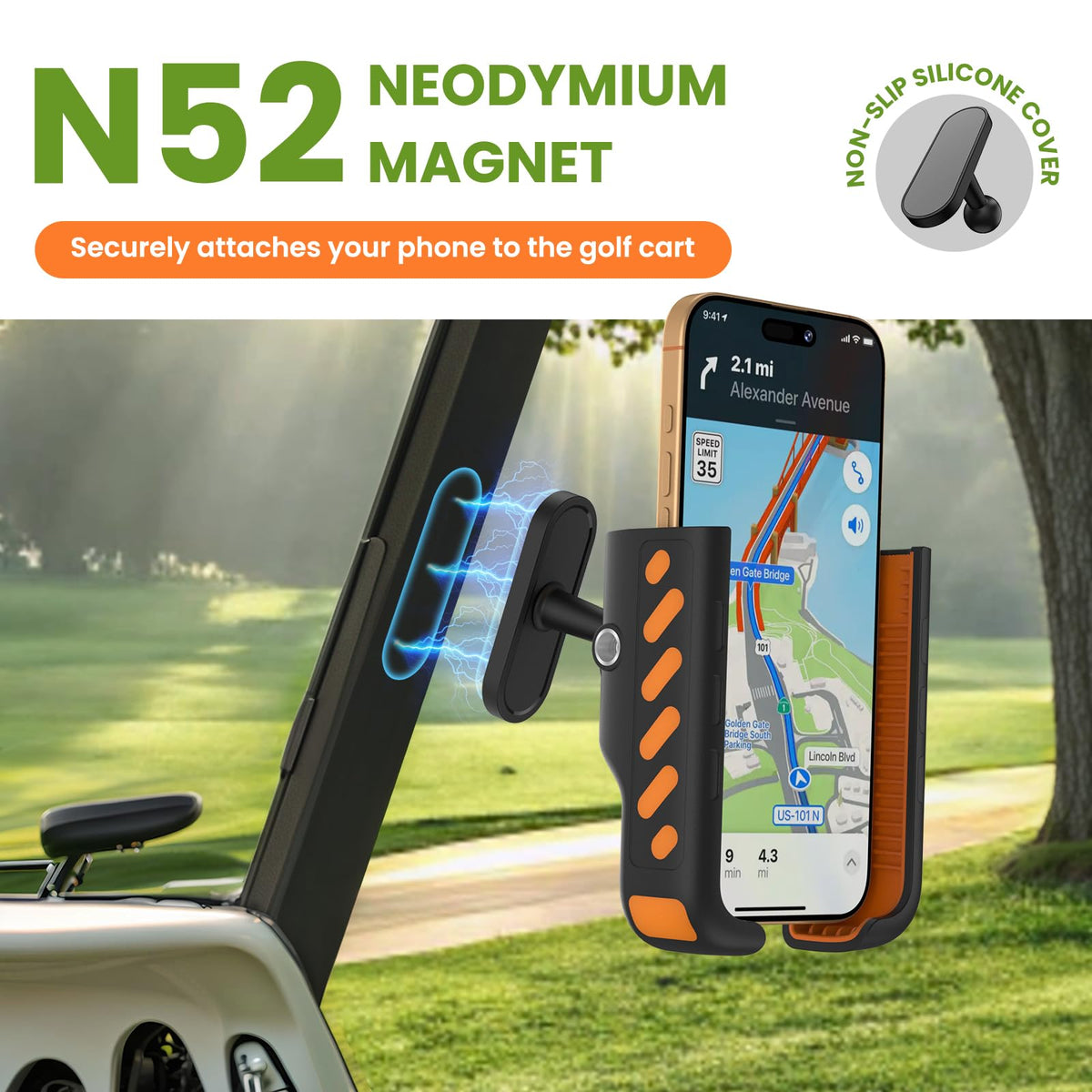 Sildark universal-compatibility showcases broad phone fit on EZGO, Club Car, Yamaha carts