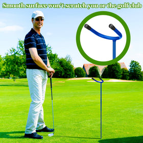 Silipull blue golf club holder supports visibility and organization on the course.