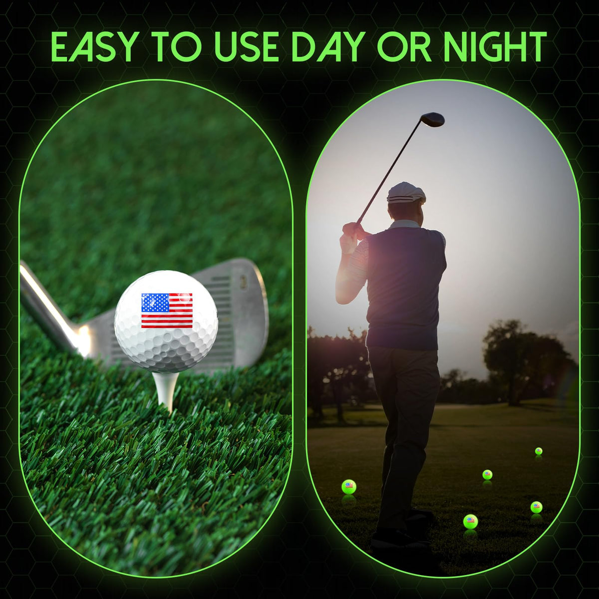 Silipull flag-pattern ball feels like a real golf ball during shots