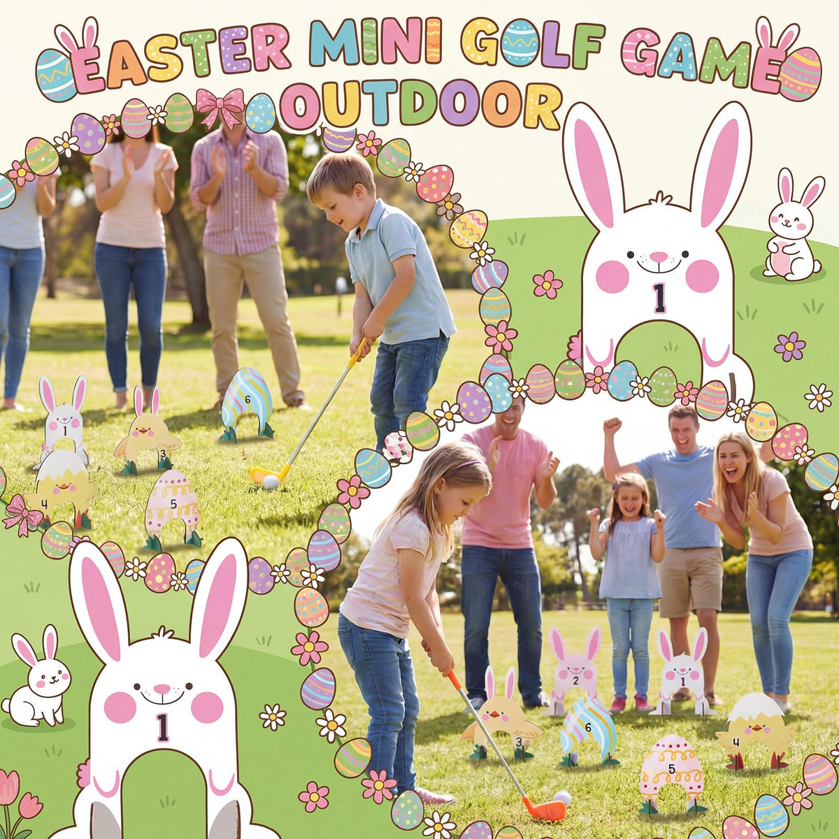 Silipull Easter mini golf complete set ready for quick setup and play.