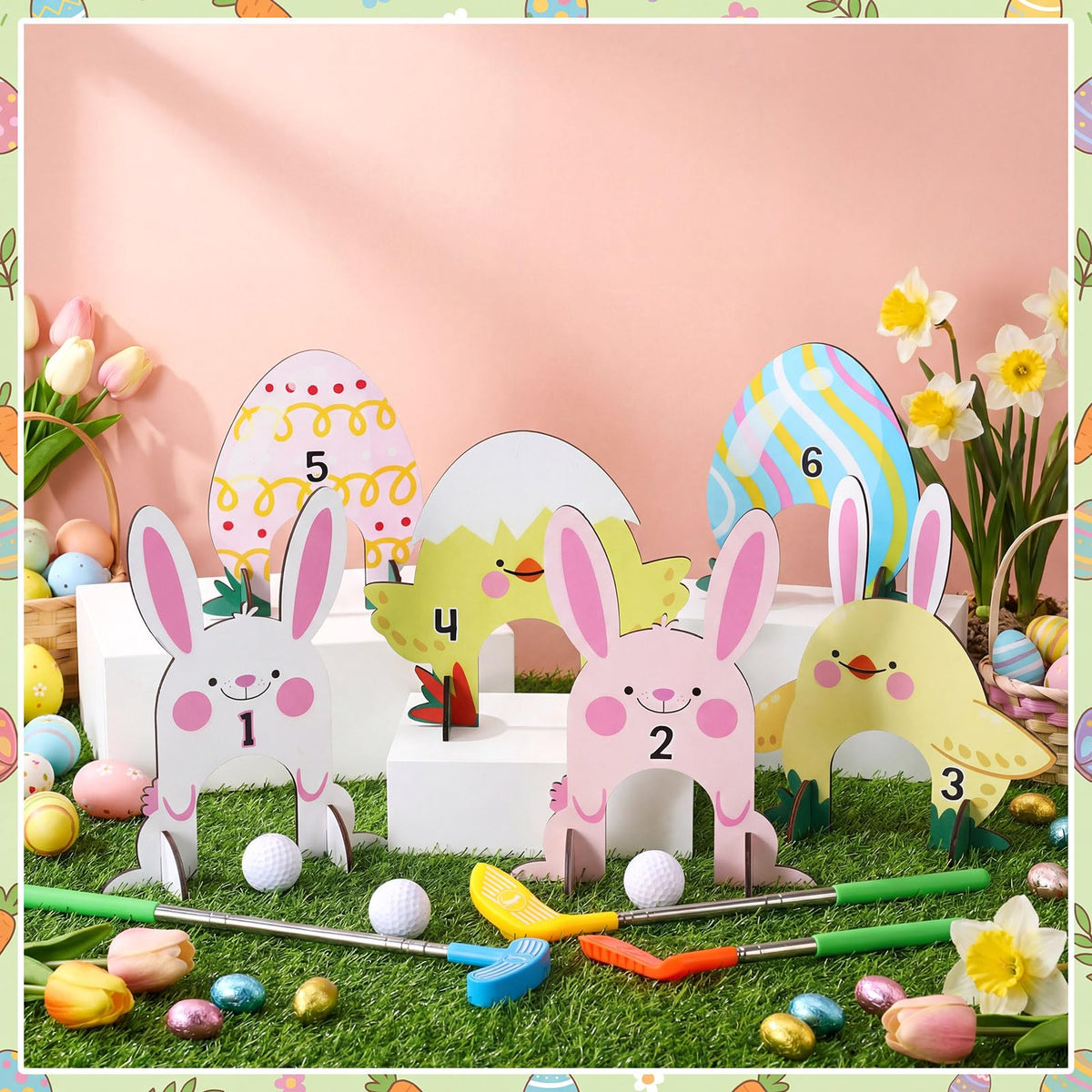 Silipull Easter mini golf extendable putter adjusts for players of all heights.