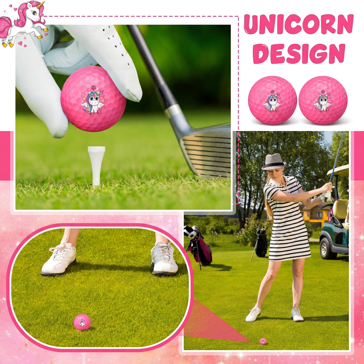 Silipull gift-pack unicorn golf balls suitable for holidays and celebrations