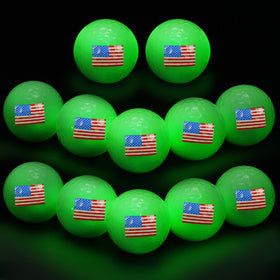 Silipull glow-in-the-dark American flag golf ball 12-pack for night play