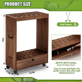 Silipull golf club stand with storage drawer for accessories