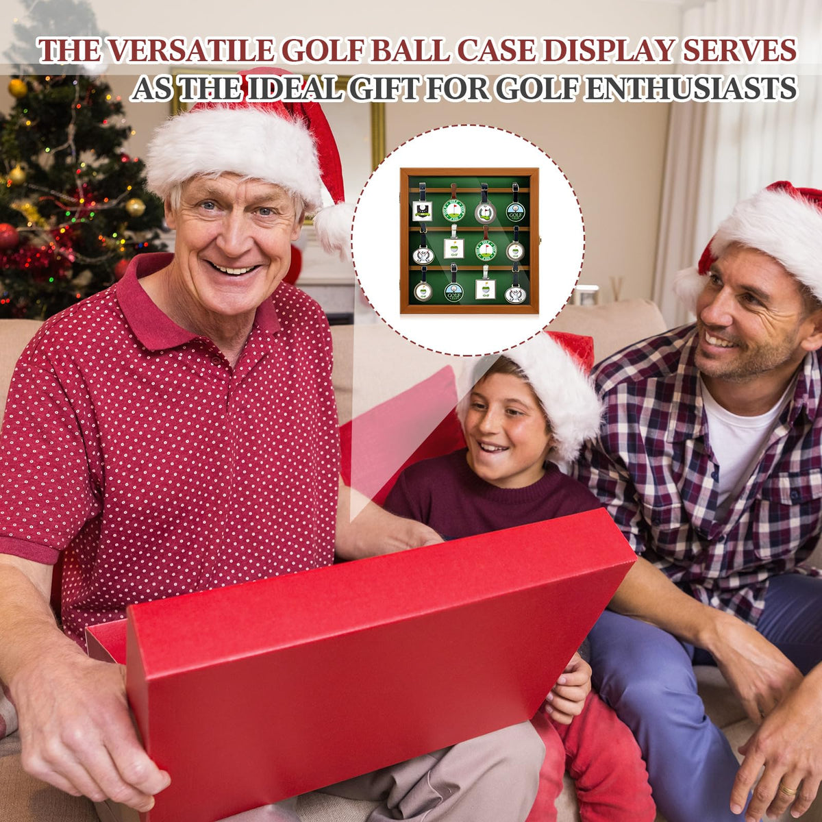 Silipull golf tag display case wooden frame adds durable elegance