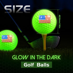 Silipull night golf ball with flag logo improves ball identification on the course