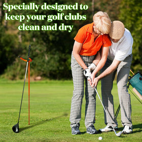 Lightweight, portable stand is easy to carry to the course or storage.