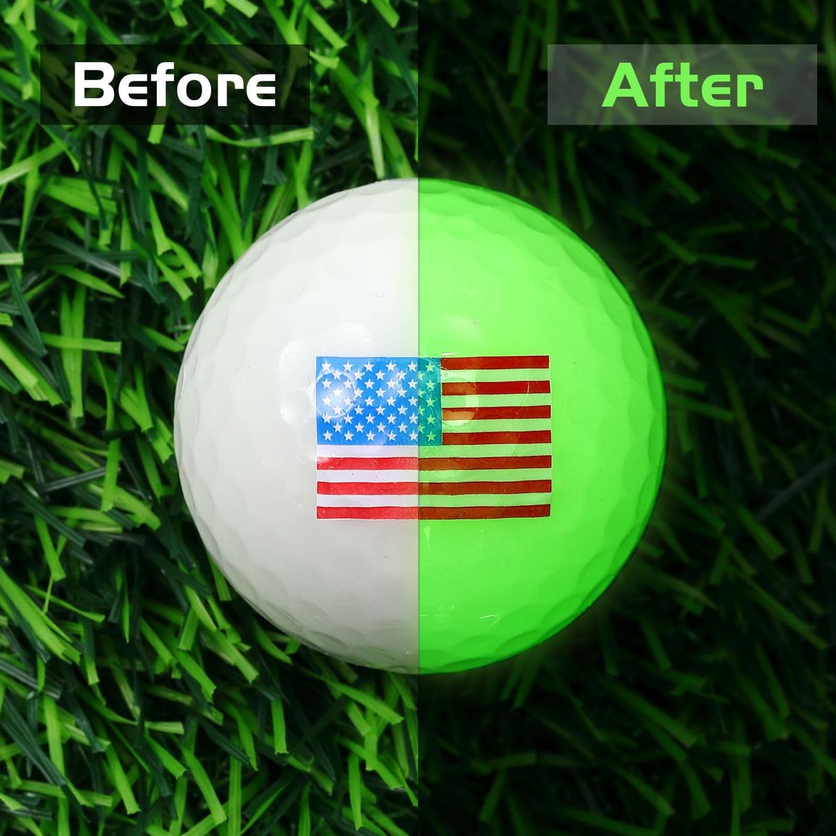 Silipull fluorescent golf ball with durable rubber construction for reliable play