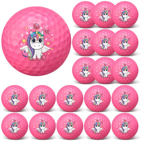 Silipull unicorn golf balls pack with pink unicorns for playful indoor practice
