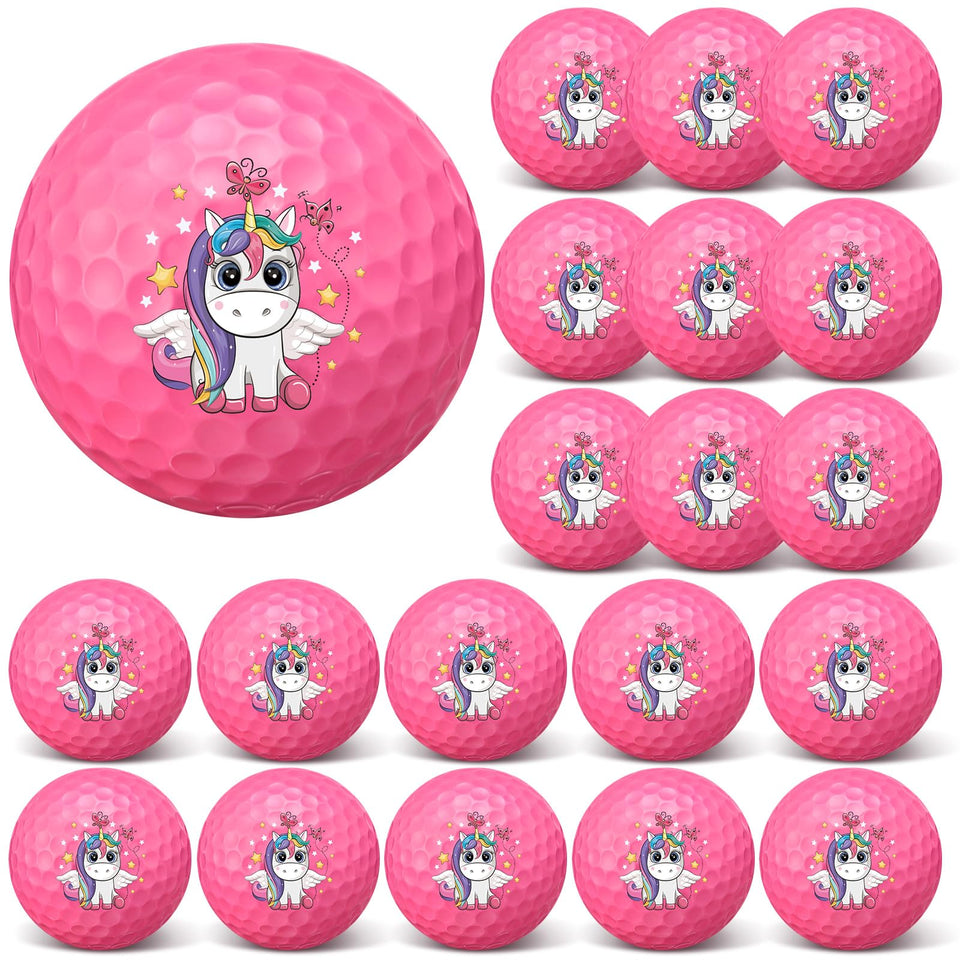 Silipull unicorn golf balls pack with pink unicorns for playful indoor practice