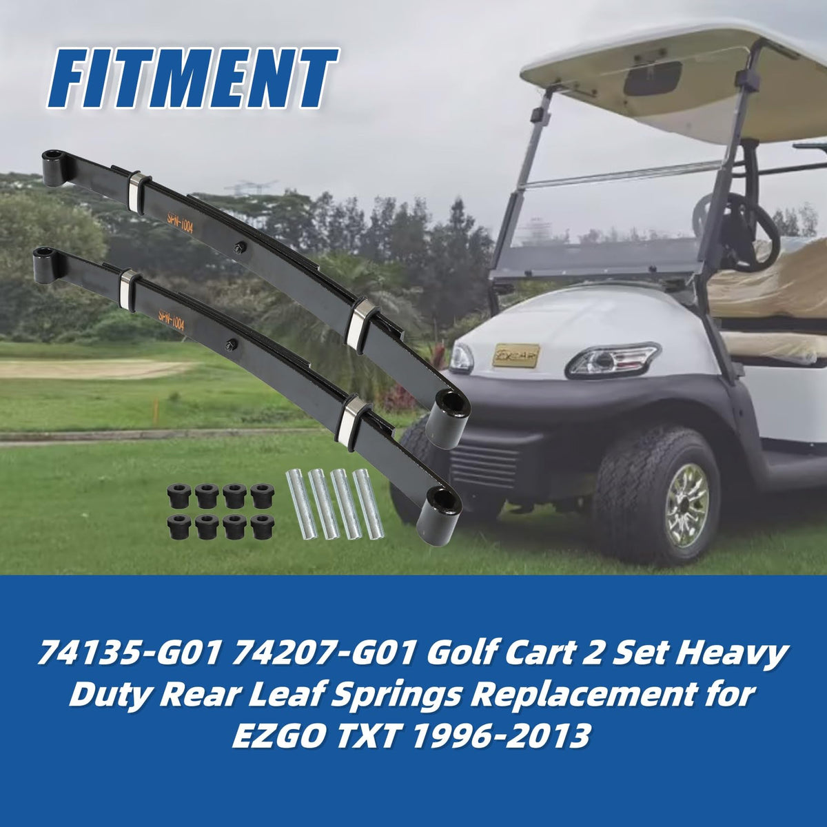 Silscvtt rear leaf springs EZGO TXT 1996-2004 bushing kit enhances stability