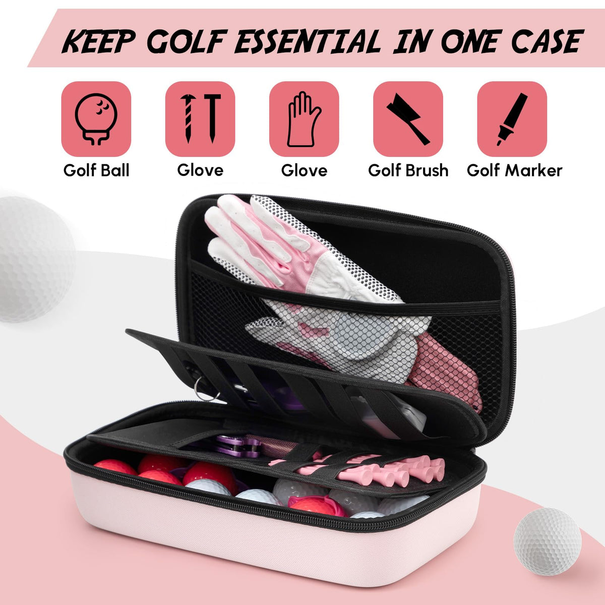 SilTriangle case features two side dividers and elastic bands for organization.