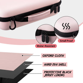 SilTriangle pink golf case shows zippered mesh pocket for essentials.