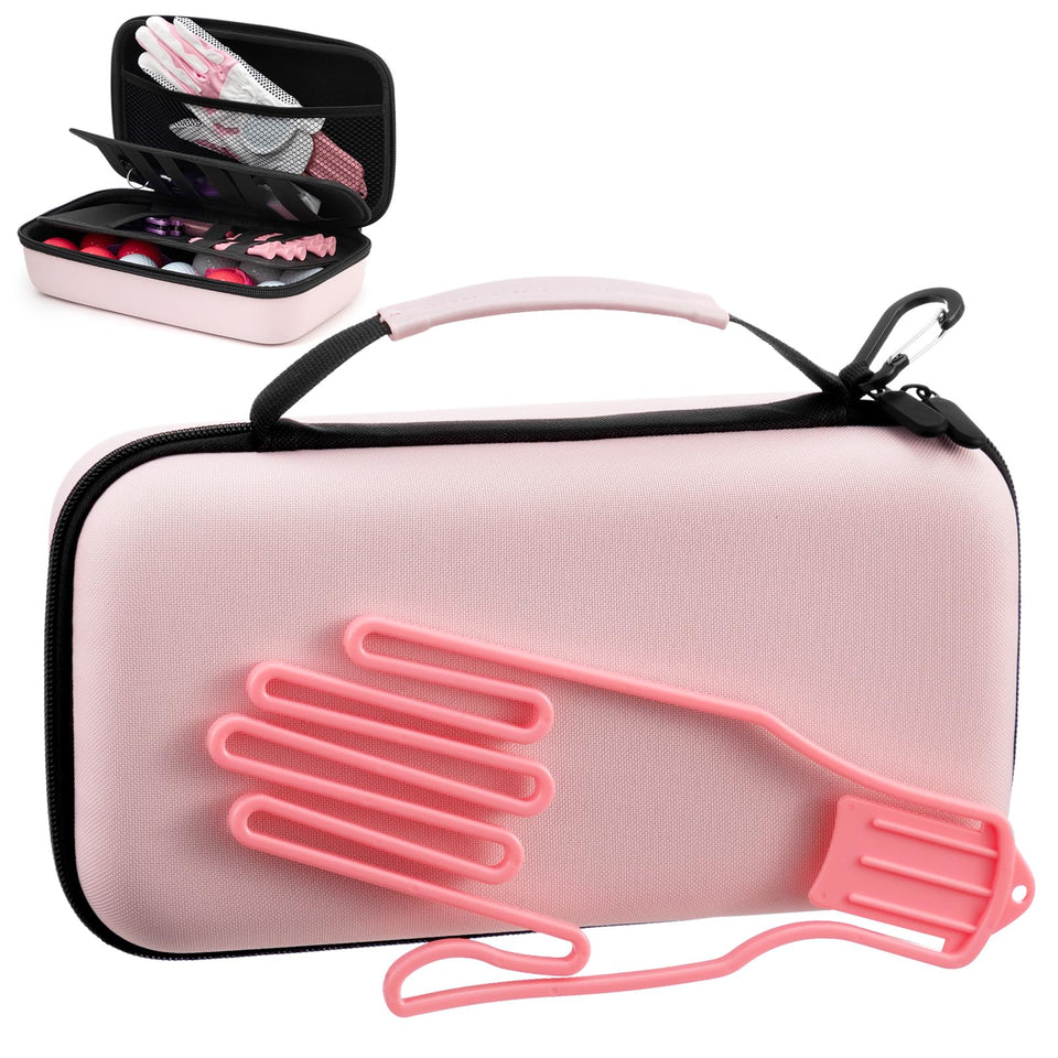 SilTriangle golf glove-holder case with organized pockets for tees and markers.