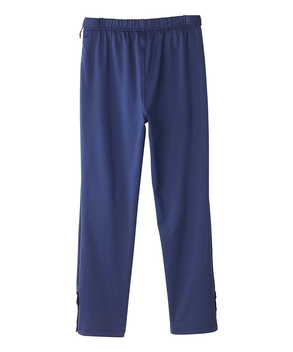 Silvert's side-zip pant waistband with drawstring; secure, flexible wear.