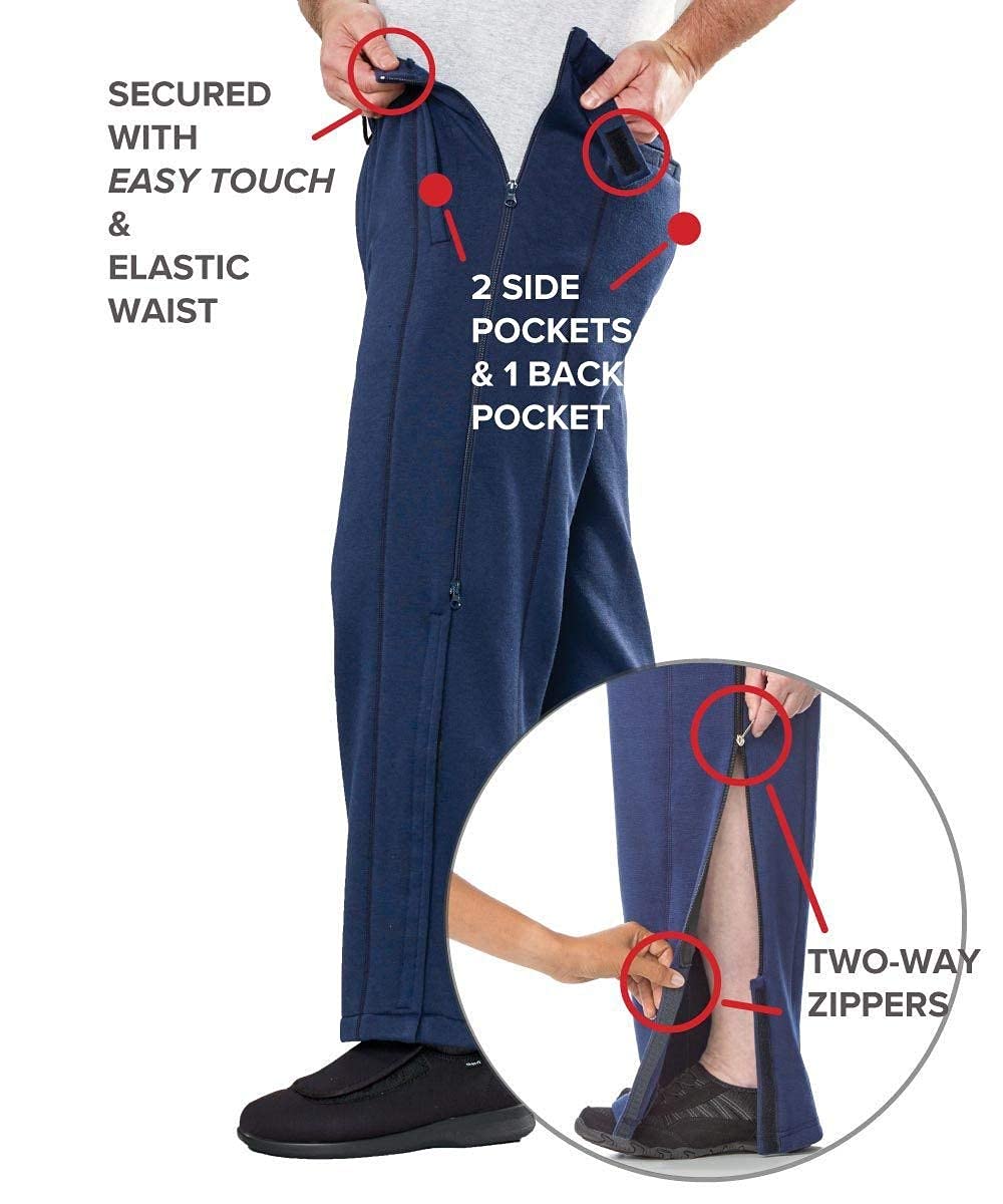Silvert's Side Zip Pant easy dressing via full-leg opening.