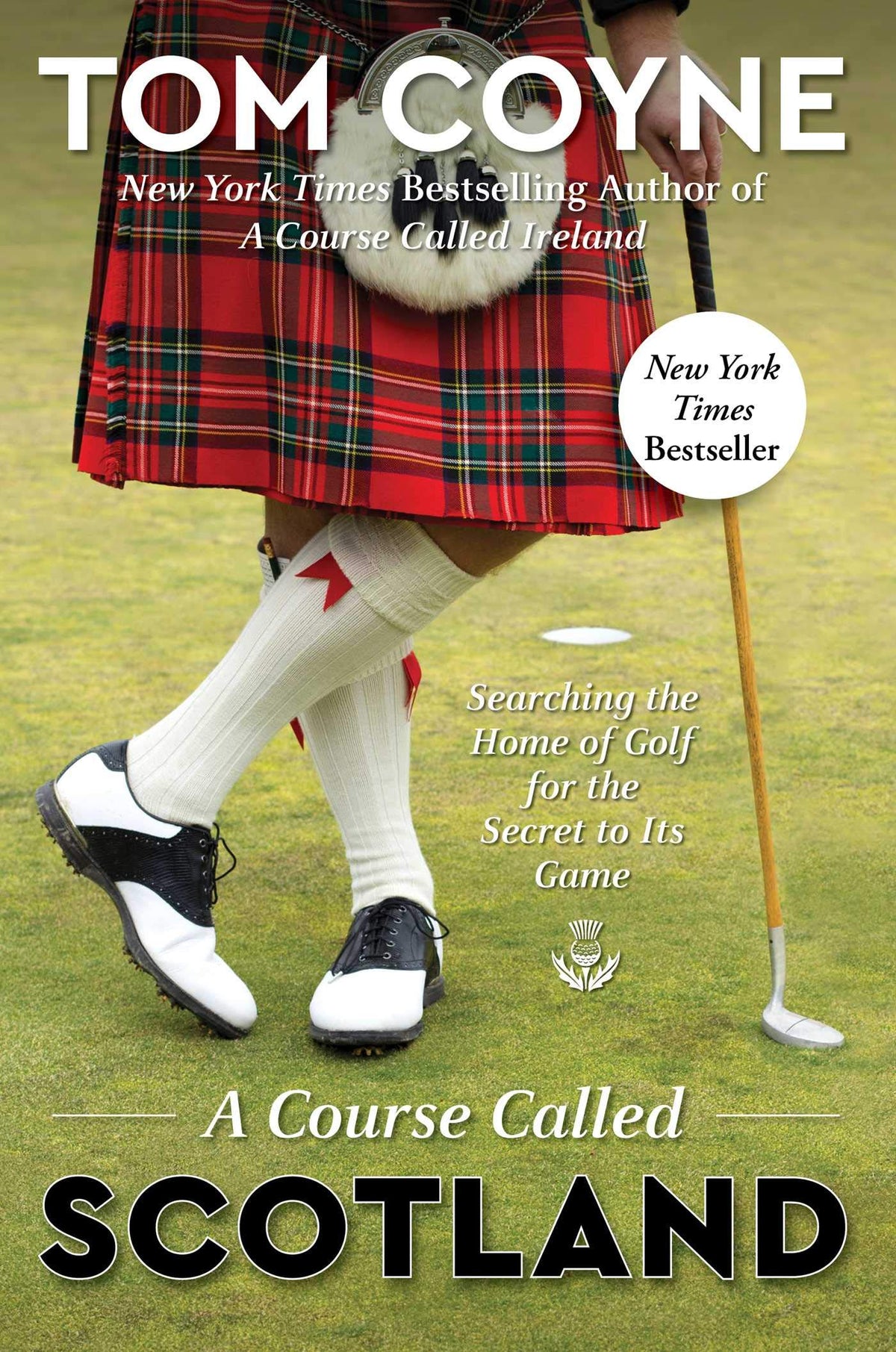 Simon & Schuster A Course Called Scotland book cover, inviting exploration of golf history.