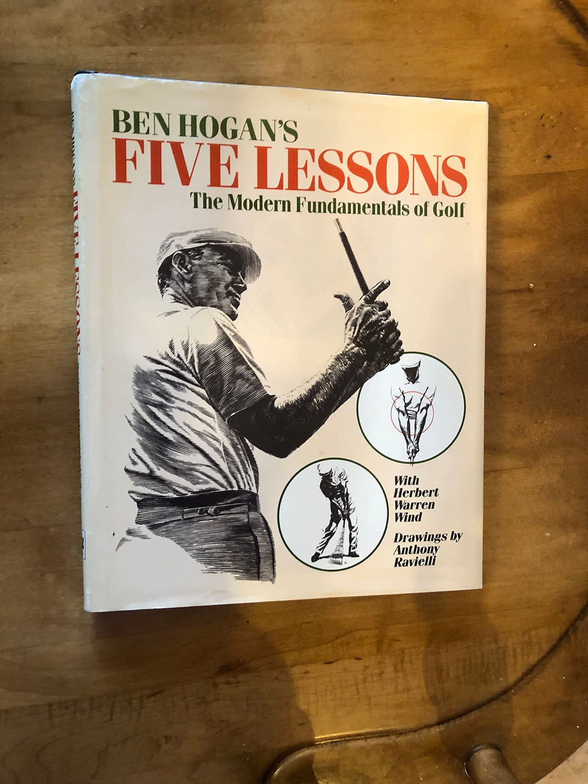 Simon & Schuster Five Lessons cover highlights modern golf fundamentals for confident practice.