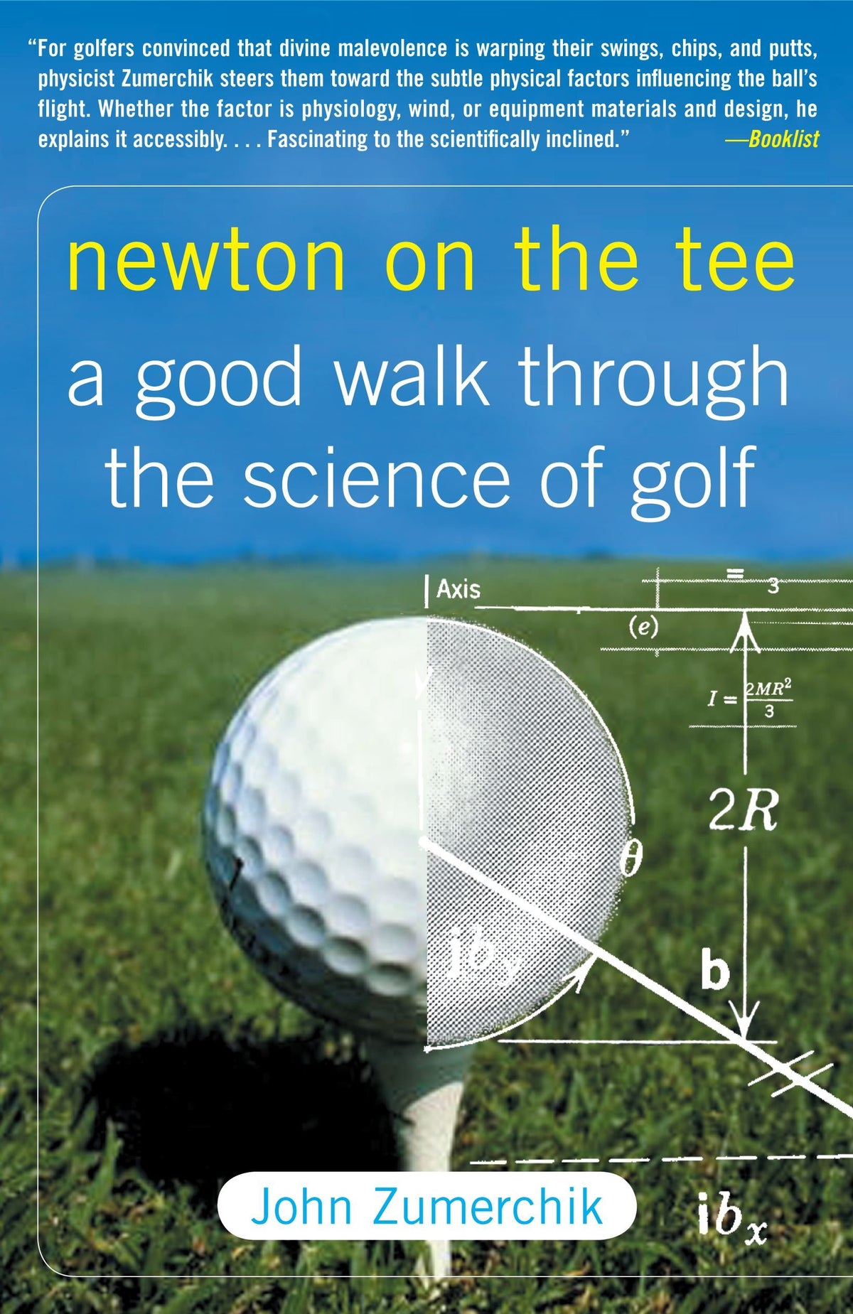 Simon & Schuster Newton on the Tee book cover, explains golf science for better practice and enjoyment.