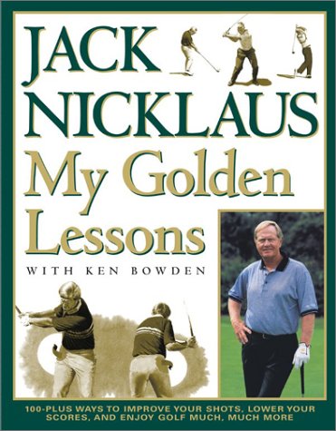 My Golden Lessons book cover from Simon & Schuster, featuring golf tips to lower scores.