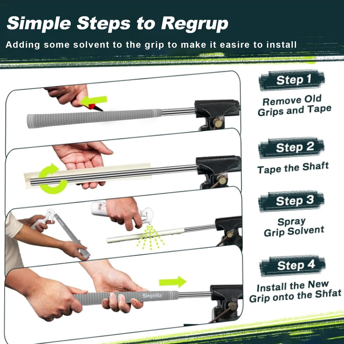 Singelila cross-cord golf grips standard-size-core for universal club compatibility.