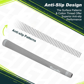 Singelila cross-cord golf grips textured-cord highlight secure grip in humid conditions.