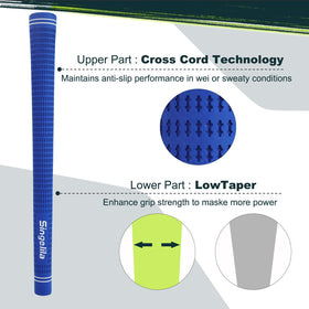 Singelila Cross Cord Grips with tape included for quick home regrips.