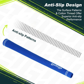 Textured cord pattern on Singelila grips for secure feel in humidity.