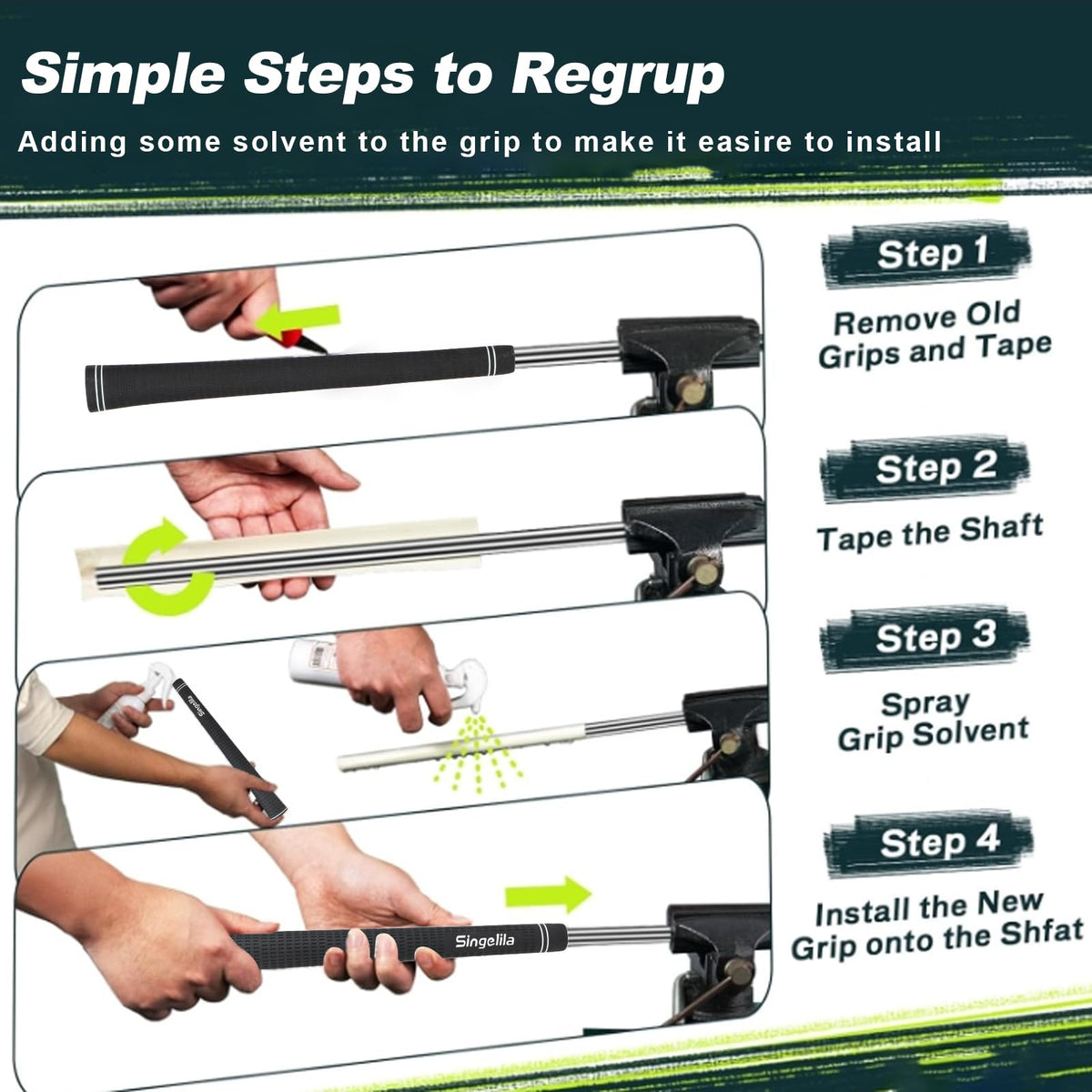 Singelila Premium Rubber Golf Grips 13 Pack all weather traction for rain or shine.