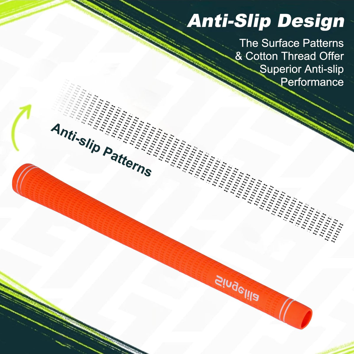 Singelila Premium Rubber Grips standard size core for universal fit across most clubs.