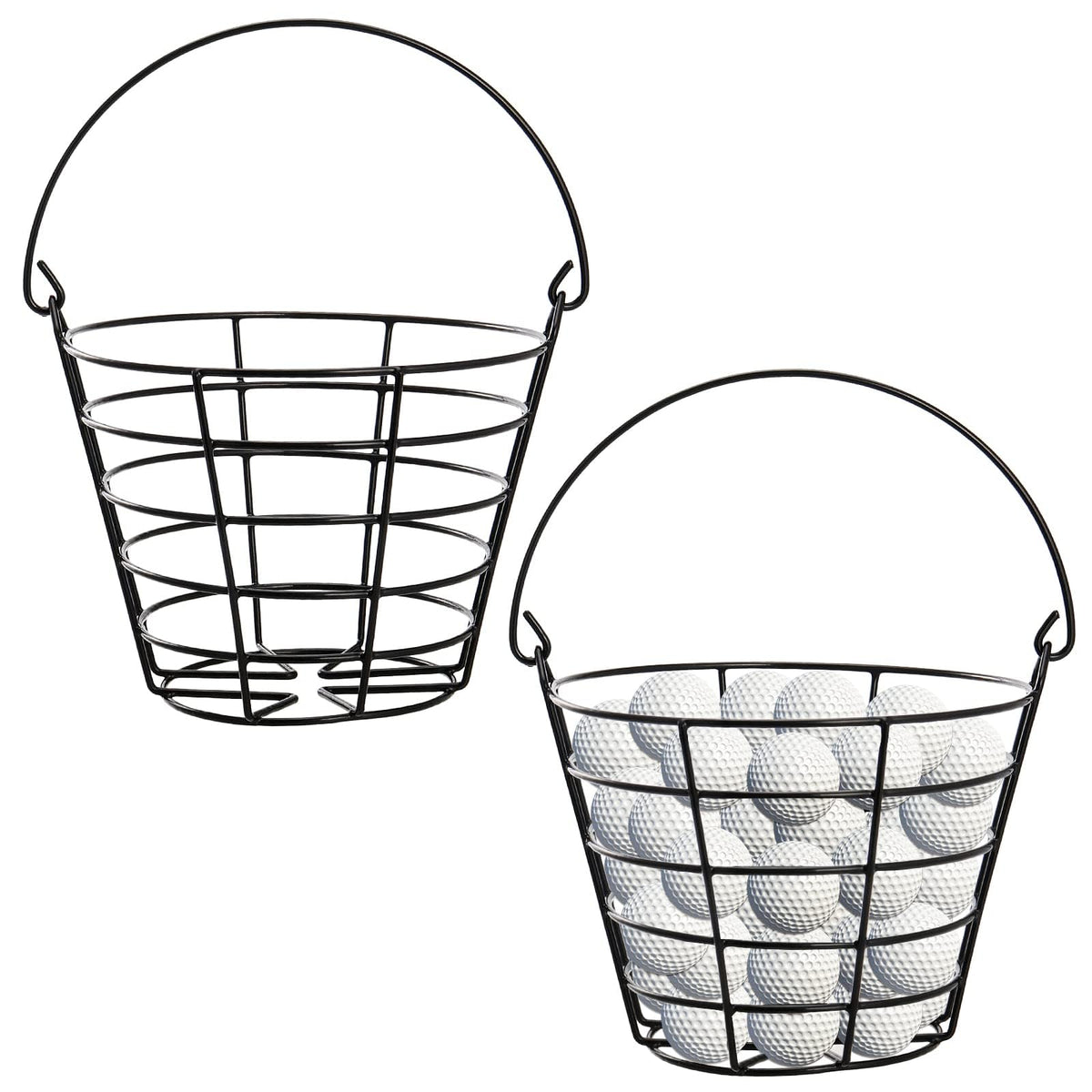 SINJEUN golf ball basket with handle for easy transport on the range.