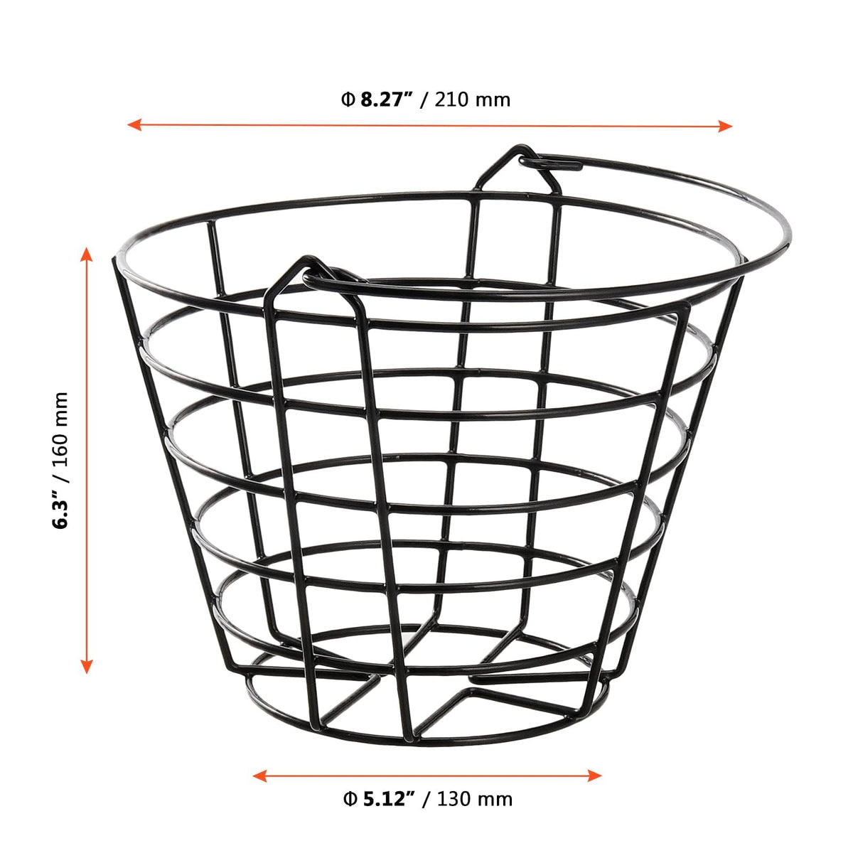SINJEUN metal bucket holds up to 50 balls for organized practice.