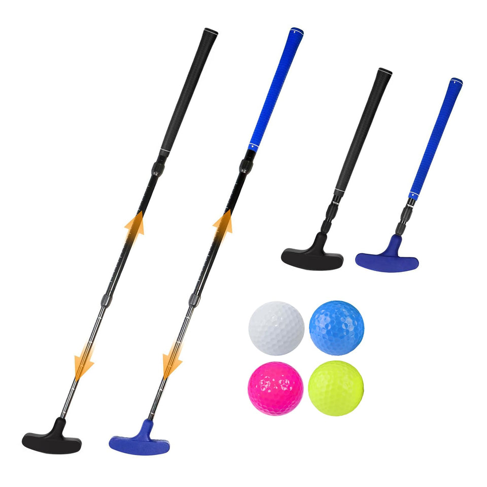 SirChic adjustable blue putter with left-handed setup for versatile practice.