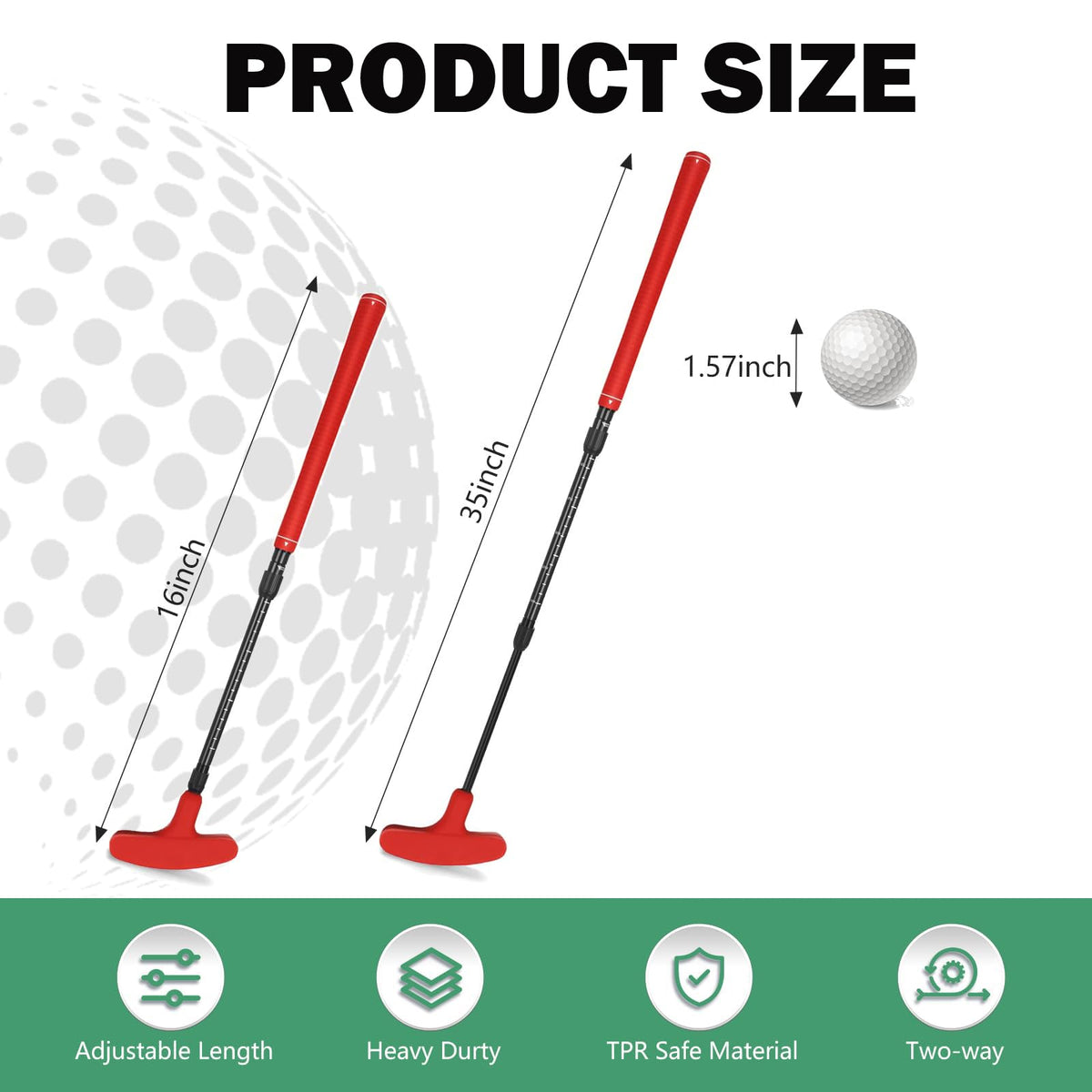 SirChic adjustable red putter with right-handed grip for comfortable strokes.
