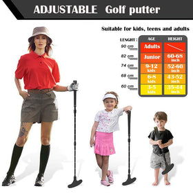 SirChic putter length scale on shaft enables precise setup.