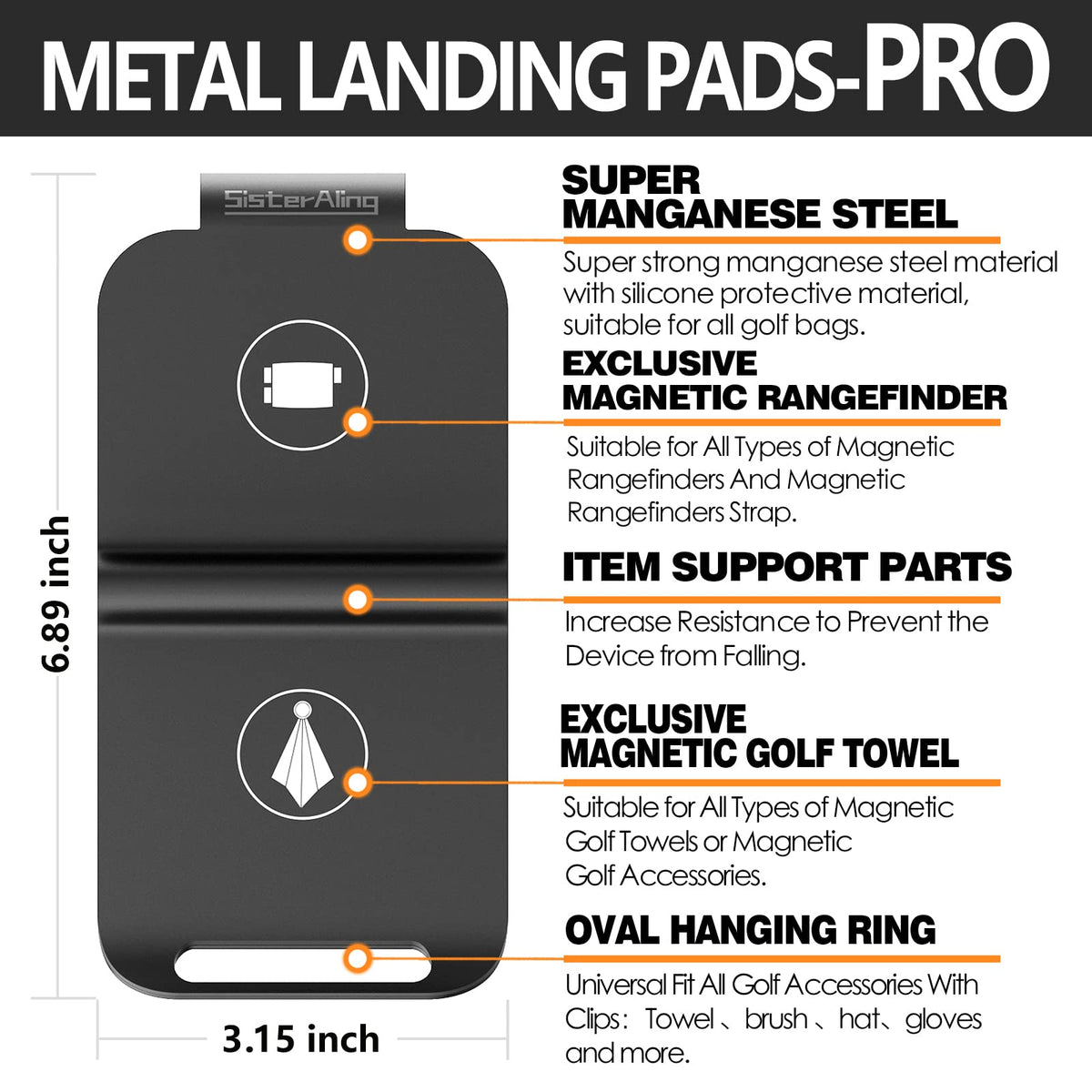 SisterAling landing pad for rangefinder provides quick access on the bag.