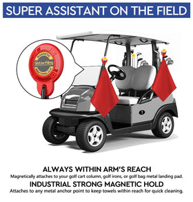 SisterAling magnetic towel clip secures towels on golf clubs during play.