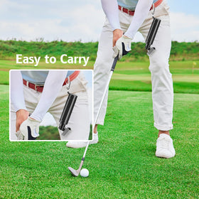 Siugohaus Pro Golf Brush travel-ready alongside golf gear