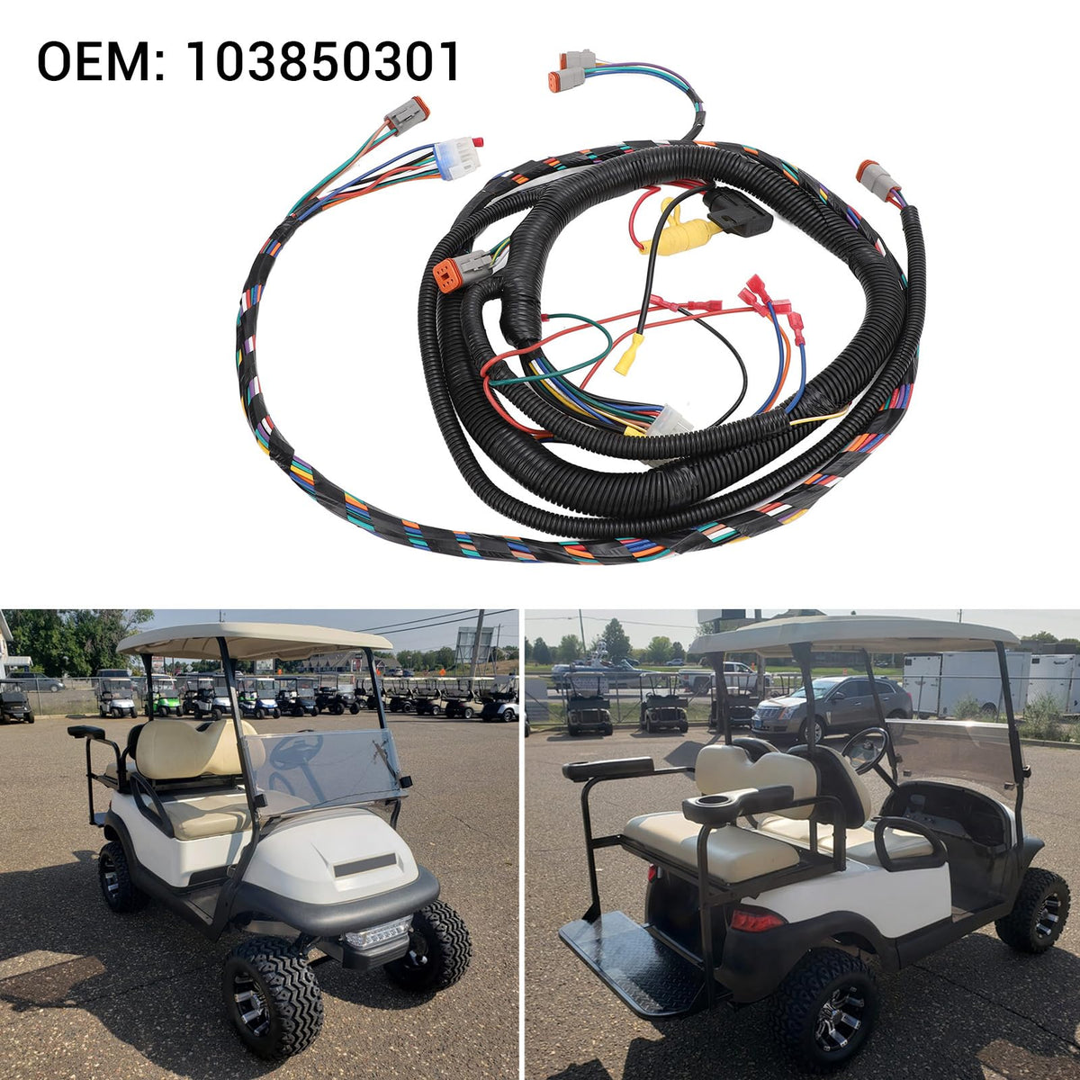 SixRUN controller wire kit with OE 103850301 replacement connectors, clear alignment.