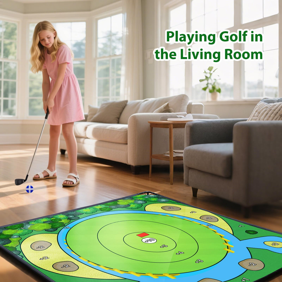 SJEhome 70x70 golf chipping game outdoors for year-round training