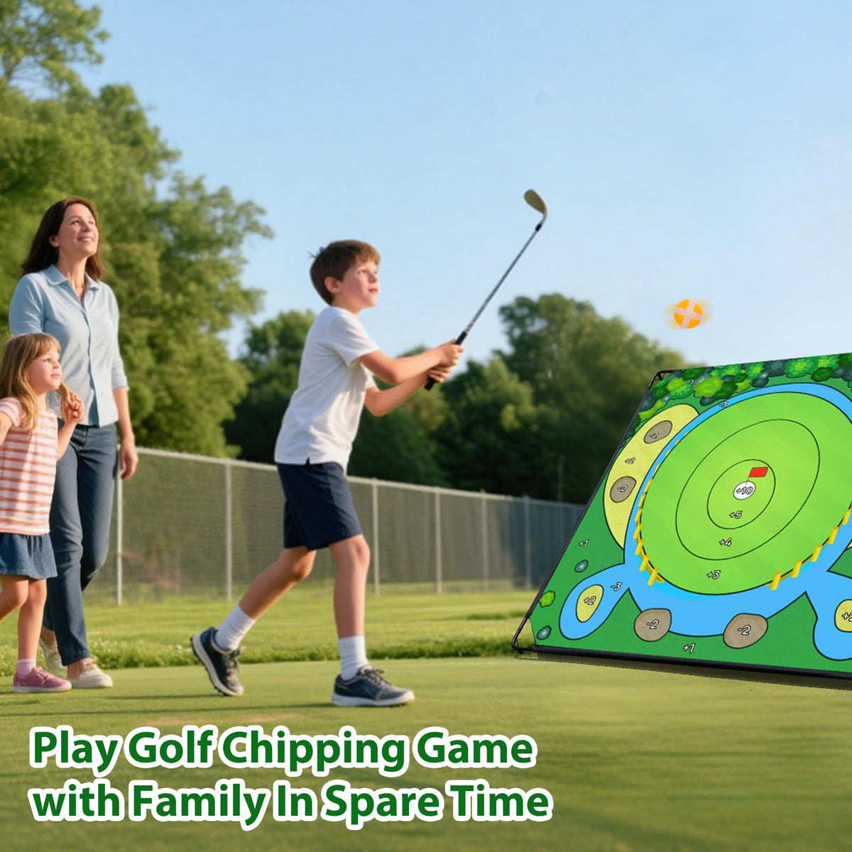 SJEhome 70x70 golf chipping game training mat for precision work