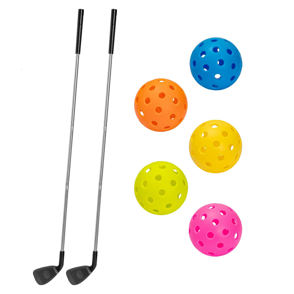 SJEhome two-club backyard golf set for indoor or outdoor rounds