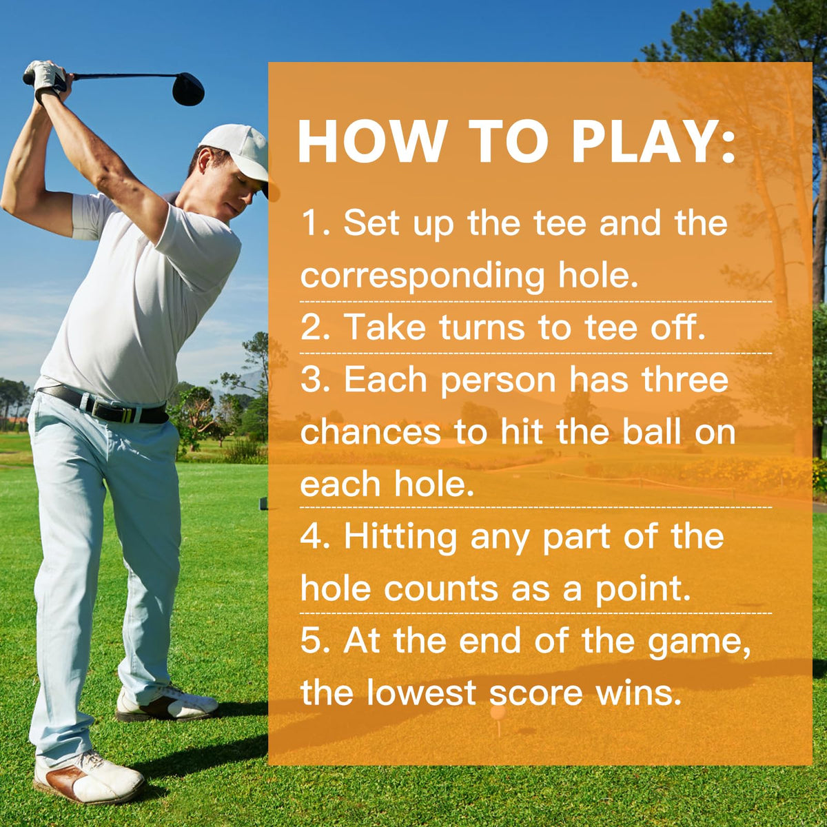 SJEhome beach golf setup allows sunny play and casual scoring by the shoreline.