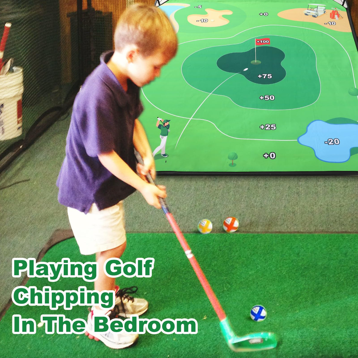 SJEhome golf chipping mat backyard use provides versatile training outdoors.