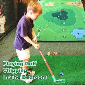 SJEhome golf chipping mat backyard use provides versatile training outdoors.